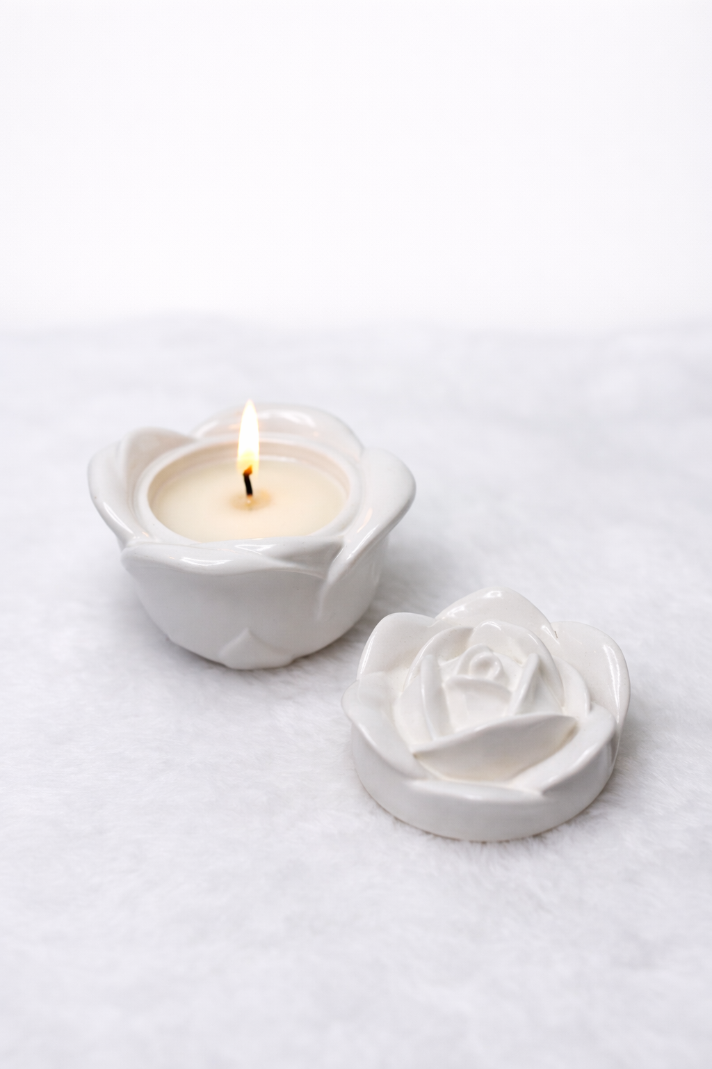 White Rose Candle