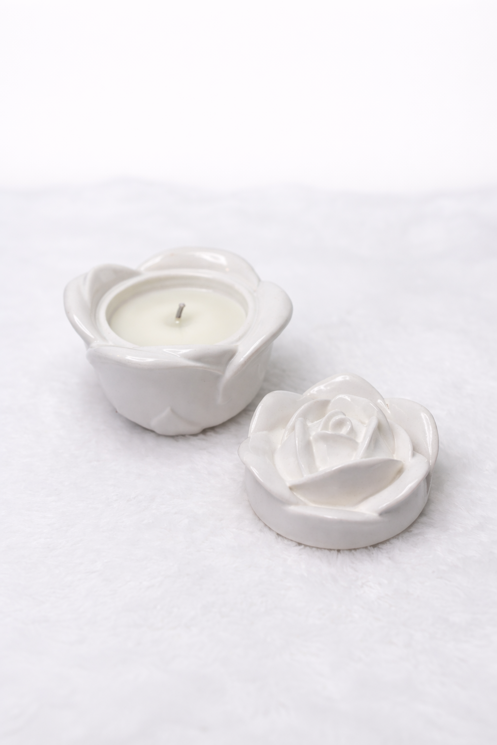 White Rose Candle