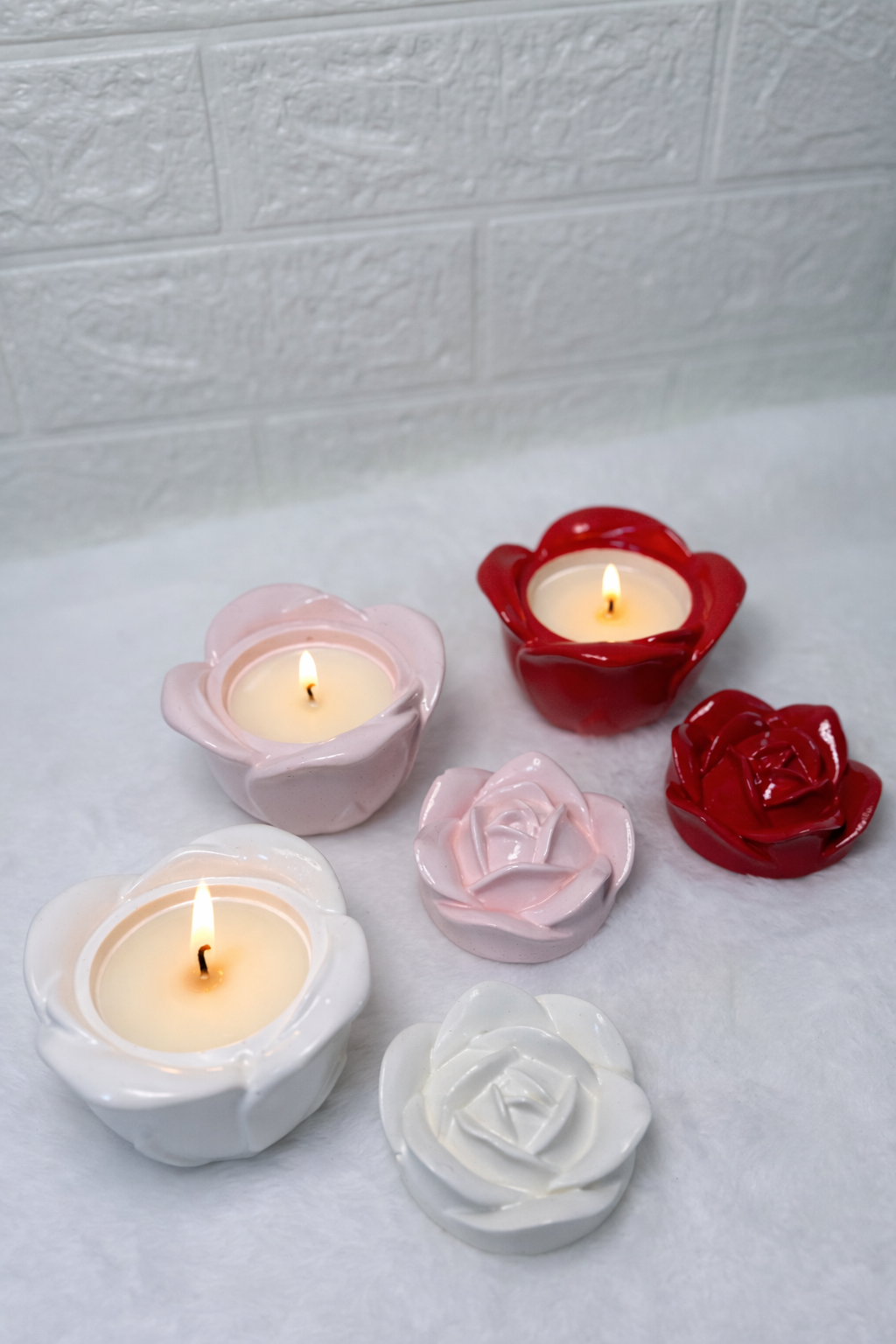 White Rose Candle